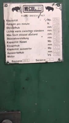 Gesemkschmiedepresse Mecolpress SEO 35 - 350 ton (Foto 2)