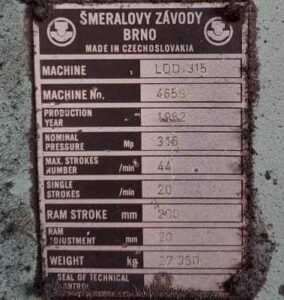 Abgratpresse Smeral LDO 315 - 315 ton (ID:S87000) - Dabrox.com